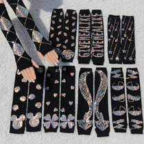 Fake sleeve fall winter long sleeve women's knitting Joker Korean wool arm cover with finger long warm sleeve with drill