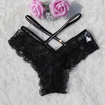 Non-trace underwear women ice silk fabric low waist sexy lace hot diamond breathable large size cotton crotch breifs summer