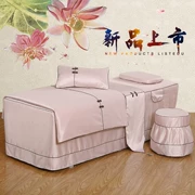 Đẹp giường bao gồm bốn bộ khóa retro khóa tốt lanh massage giường thoải mái đơn giản massage sức khỏe giường bao gồm bốn bộ