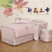 Đẹp giường bao gồm bốn bộ khóa retro khóa tốt lanh massage giường thoải mái đơn giản massage sức khỏe giường bao gồm bốn bộ khăn trải giường spa giá rẻ