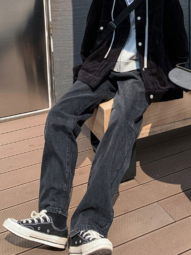 High waist jeans Women 2022 Spring autumn new straight drum Loose Pear Shaped high display slim Sensation Broadlegged Towering Pants