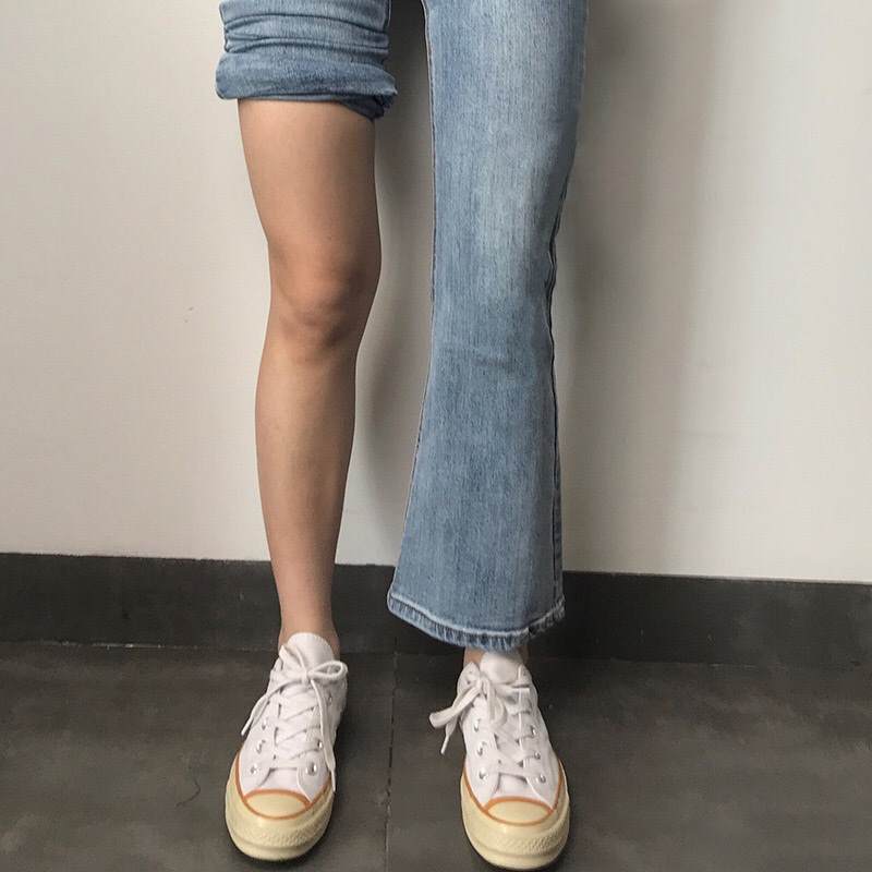 Jean Horn Trousers in autumn 2021 new large size fat mm high waist loose thin pants nine - point straight pants