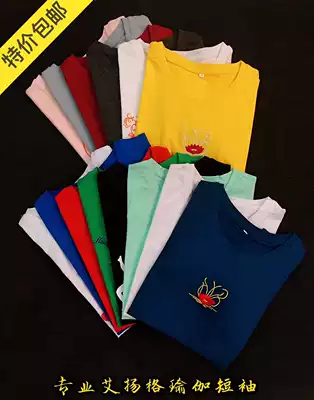 Summer new iyangar yoga suit short sleeve T-shirt top female slim thin high elastic cotton good sweat absorption