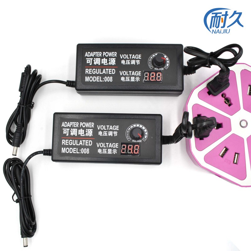 3-24V Adjustable Voltage Dc Power Adapter Stepless Speed Regulation 3-12V5A Multi-Purpose Fan Power Supply with Display
