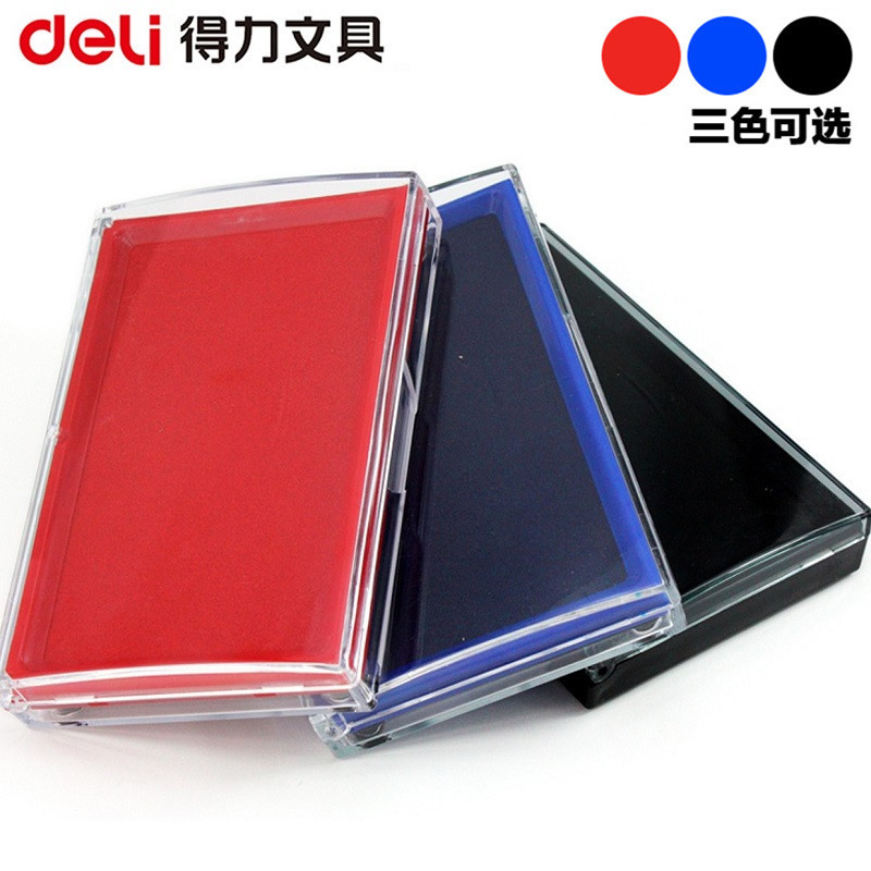 Deli 9864 red ink pad Red ink box red ink red ink Large blue ink square