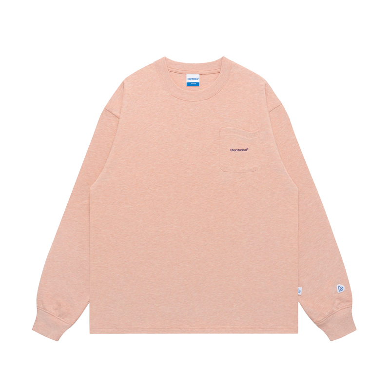 Bent Idea Autumn and Winter New Basic Classic Pocket Print Comfortable Colored Cotton Long-Sleeve T-Shirt Base Layer