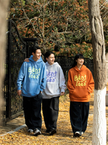 BENT IDEA Spring and Autumn New Japanese smiling face LOGO loose couple hooded sweater men Xinjiang cotton hoodie