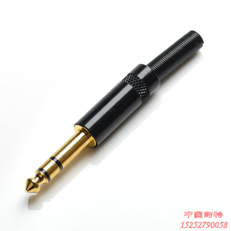 Dual track ys202d bg gilded black big three-core stereo plug trs 6 35 stereo