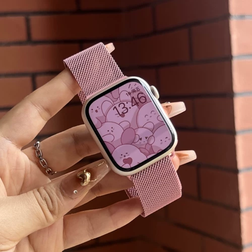 Подходит для Apple Watch Ultra Apple Watch 8/7 ремешок iWatch5/4 Generation Gradient Gradient Milanis Магнитная из нержавеющая сталь 41 -мм металл