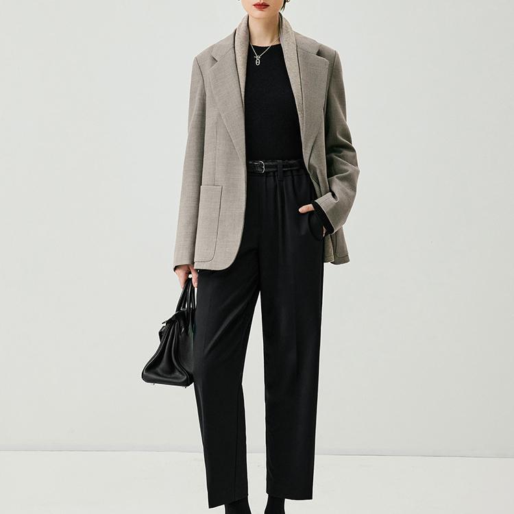 Ningxia Full Clothing Room Australian Imported Worsted Cashmere Wool Various Styles of Knitted Scarf Splicing Blazer