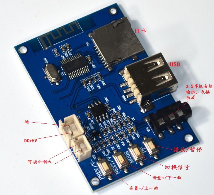 YJ-Deficit Promotion TF Card USB Bluetooth Decoding Board Support MP3 WMA WAV FLAC No Distortion Decoding