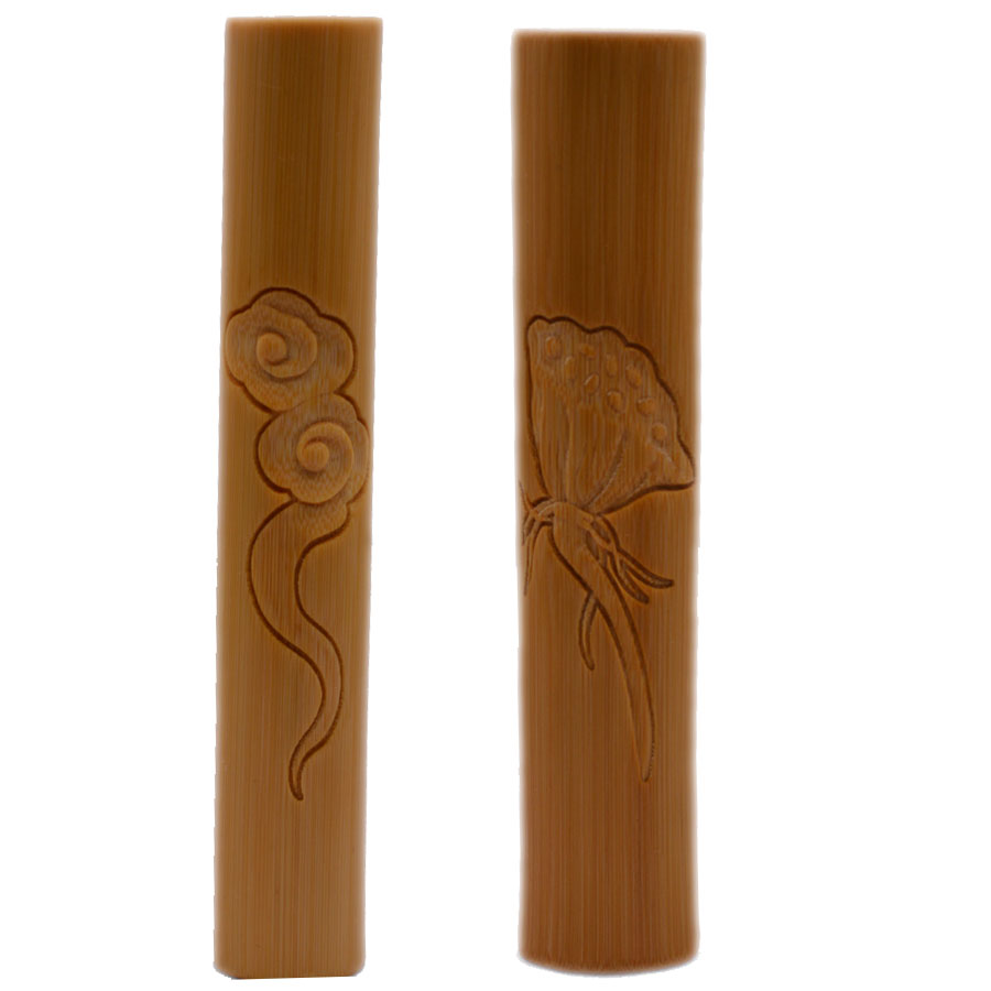 Solid bamboo sculpted Xiang Yunlian Canopy Engravings with High Density Fish Subveins Bamboo hand Play pieces Bamboo lettering to play pieces