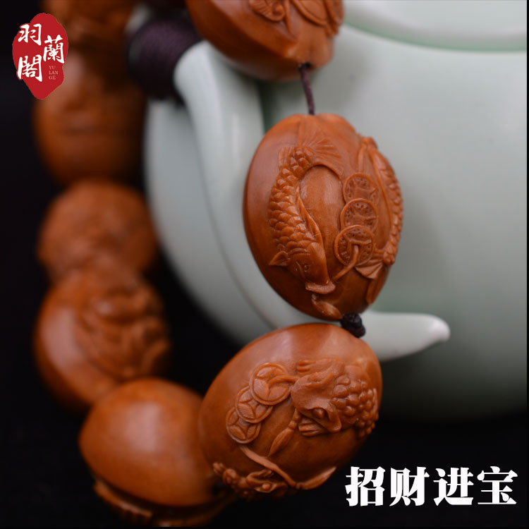 Olive nuclear sculptures Eight parties to chaeze in bas-relief copper money bat bouquets South work Artisanal Olive Nuclear Bracelet