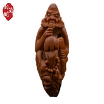 Olive Nuclear Sculpture Hollowed-out Dharma Mantra Single Grain to Play Mens Nuclear Carved Stone Bodybuilder Pure Hand Fan Pendant New