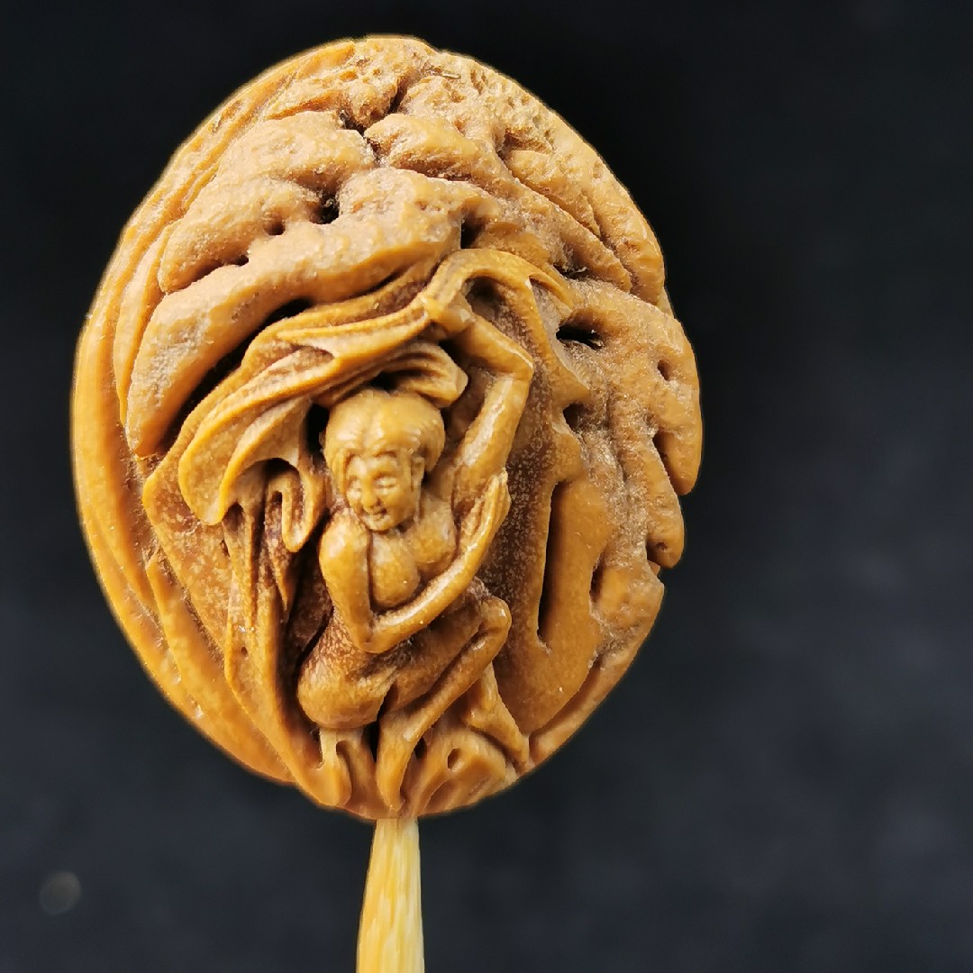 Peach Core Single Seed Reliefs Beauties Out Bath Art Nuclear Sculptor Pure Handmade Peach Core Pendant Nuclear Sculpture Accessories Physical Figure