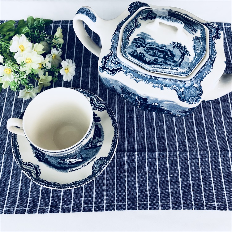 Foreign trade Export original single JBS Blue Castle Coffee pot Saucer Cups for Home Tea Set Glaze Underneath