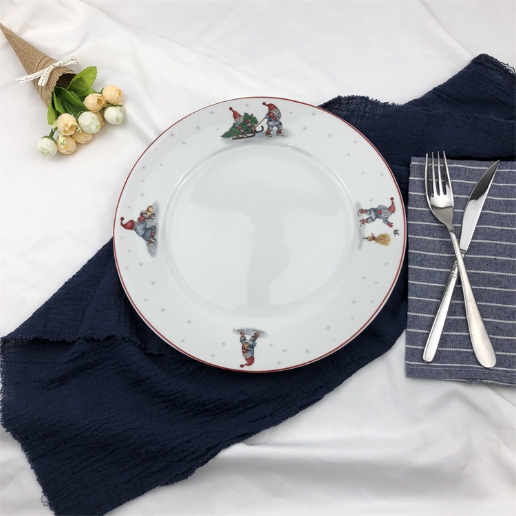 Foreign trade Export UK Ceramic dishes Western Dining Desserts Steak Dish Home Glazed Color Jersey Christmas Old Flat Pan Shallow Pan