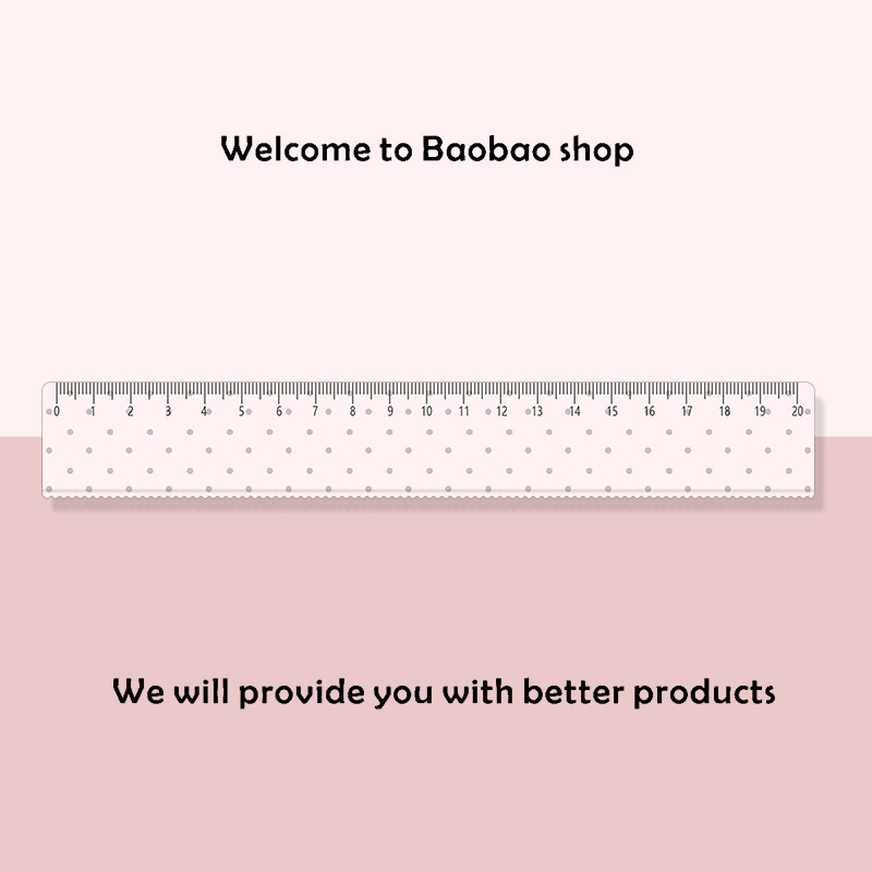 Foundation Gray Polka Dot Student Stationery Straight Ruler with Wavy Edge Planner Ruler Drawing Art Student Acrylic 20cm