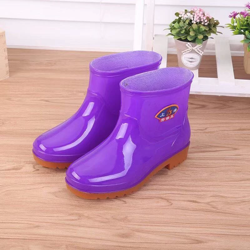 Giày đi mưa ủng đi mưa nữ ống giữa chất liệu cotton giữ ấm - Rainshoes