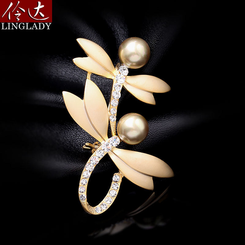 European and American retro Exaggerated Chest-Flower Brooch Temperament Dragonfly Brooch Brooch Pins 2021 New Tide Lavish Suit Accessories