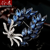Lingda autumn and winter brooch female imitation Crystal corsage Korean fashion celebrity temperament wheat spike suit accessories