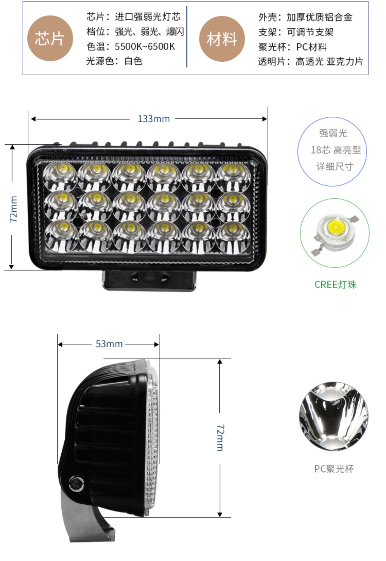 Đèn xe máy chói lóa đèn nhấp nháy đèn sửa đổi đèn pin chói siêu sáng đèn led điện xe hơi - Đèn xe máy đèn led wave rsx