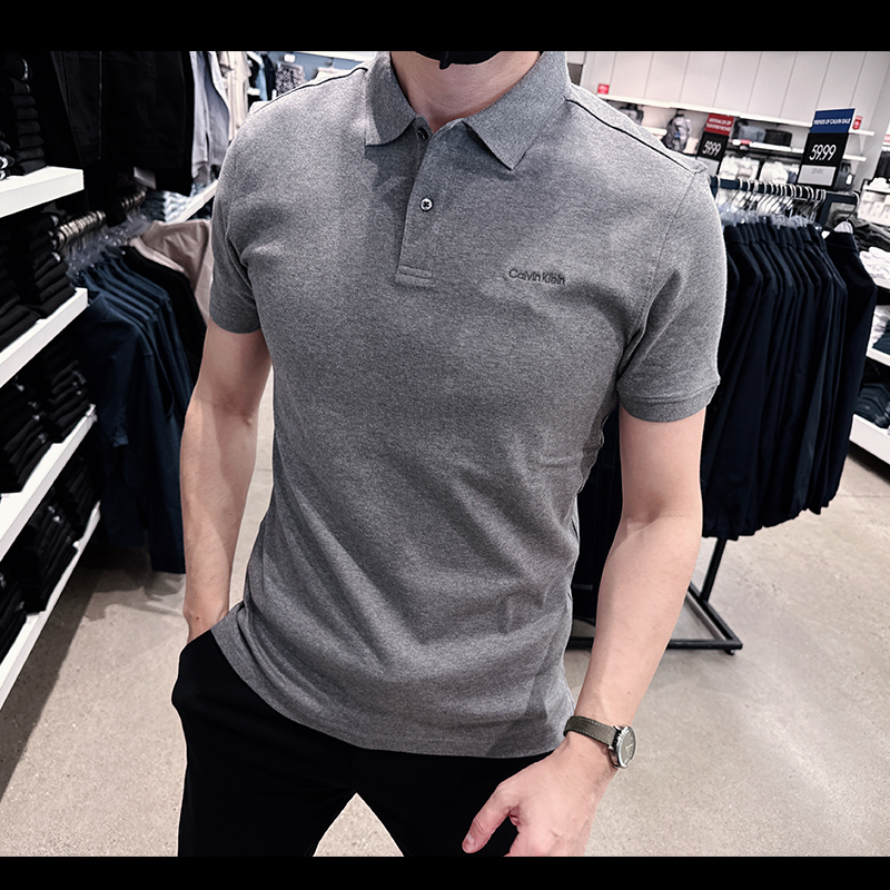 Calvin Klein Ck Men's New Business Soft and Delicate Short-Sleeved Polo Shirt Casual and Cool Cm4-22