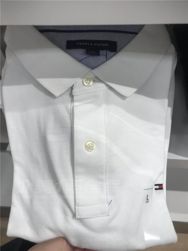 TOMMY HILFIGER của nam giới mới màu rắn LOGO ngắn tay áo polo TM4-2