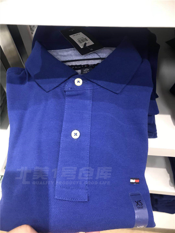 TOMMY HILFIGER của nam giới mới màu rắn LOGO ngắn tay áo polo TM4-2