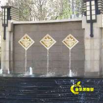 Golden Apple sandstone sculpture garden water spray mouth Art water spray mouth water nozzle wall decoration