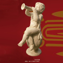 Eurostyle figures Trumpet Small Angel Sandstone Angels Sculpture Landscape Garden City District Fountain Spray Pool