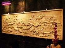 Art Sandstone Reliefs Mural Painting Genguan Background Wall City District Garden Landscaped Exterior Pendant Gold Fish Lotus Flower Plot