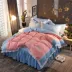 Ins net cô gái bốn mảnh cotton cotton công chúa gió giường váy quilt 1.8 / 2.0m bộ đồ giường váy giường Váy Petti