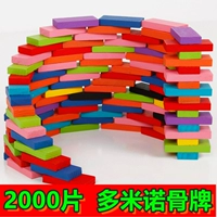 2000 mảnh cầu vồng domino Mẫu giáo khối gỗ cho trẻ sơ sinh trẻ sơ sinh giáo dục sớm đồ chơi giáo dục - Khối xây dựng đồ chơi domino xếp hình