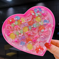 Childrens Ring Girl Baby Princess Child Ring Plastic Ring Girl Cute Cartoon Jewelry Gift Set