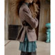 Same style customized 2025 winter fashion basic style versatile belt herringbone twill suit jacket 4387263
