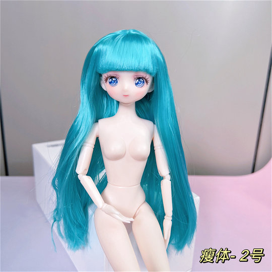 Comic Face 30cm Slim Body Nude Doll Dress-Up 6-Point Doll Bjd Makeup Change White Skin 26 Joints Cake Model Baking