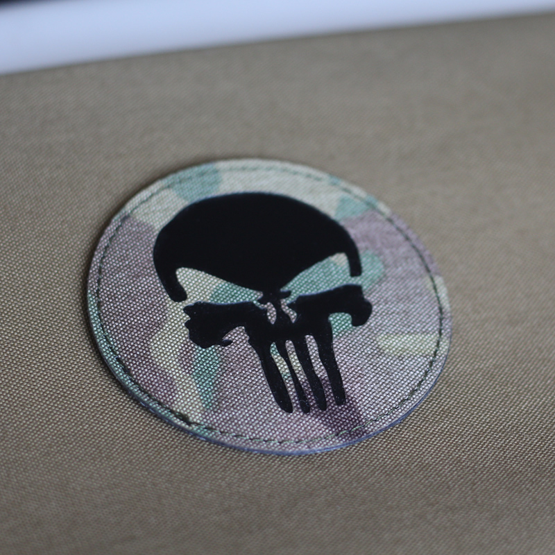 Ir Mc Color Punisher Velcro Patch, Anti-Infrared Armband, Badge, Morale Patch for Vest, Diameter 8cm, 500D