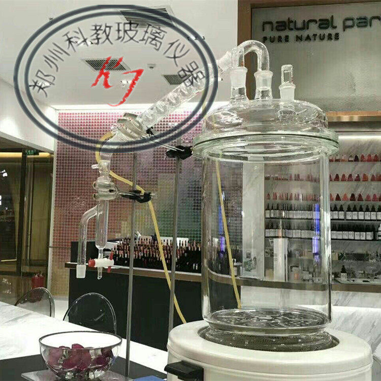精油纯露蒸馏提取分离蒸馏精油仪器全套玻璃2L5L10L20L全套设备