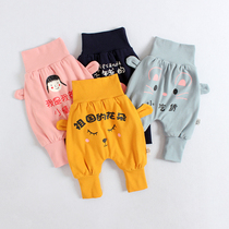 Infant big PP pants spring and autumn baby plus velvet thick winter clothes newborn high waist butt pants male and female baby outer wear