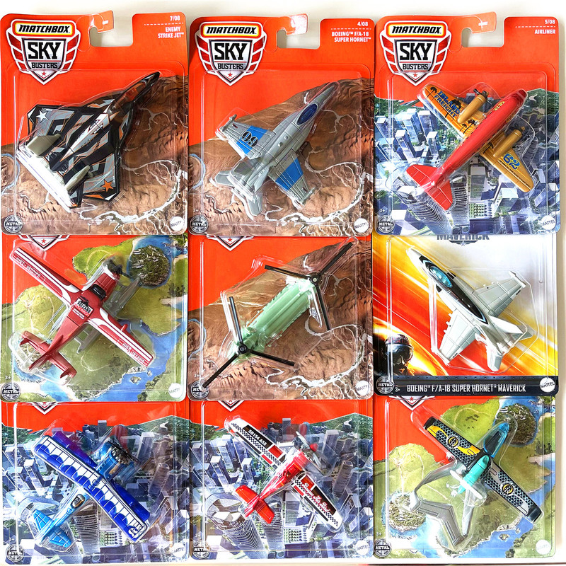 Matchbox City Hero Airplane 68982 Alloy Simulation Model Top Gun Hht34 Toy