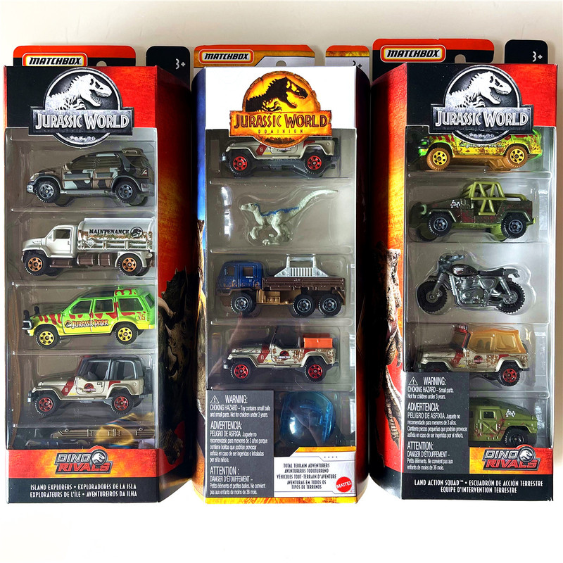 Mattel Official Matchbox Jurassic World Movie Series Five-Pack Fmx40 Mercedes Alloy Car Models