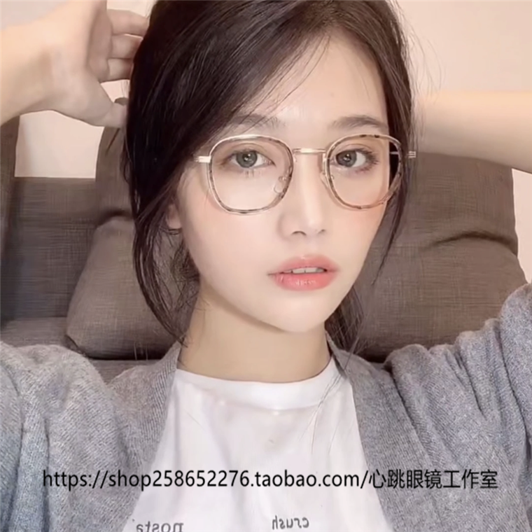 Song zu Tongtong Glasses Art Retro Box Anti-Blue Light Flat Mirror Male students Network Red Han Edition Nearsightedness