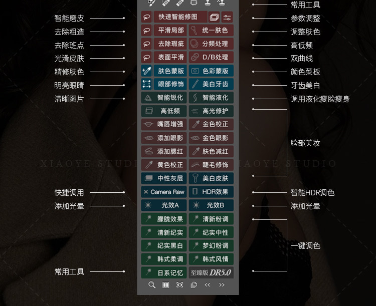 Ps插件汉化合集DR5.0 磨皮降噪油画抠图漫画预设调色动作滤镜 PS磨皮插件DR5.0至臻版人像美白修图工具 支持Win/Mac/M1 ps2023  支持PS2017-2023 支持WIN/Mac 支持M芯片