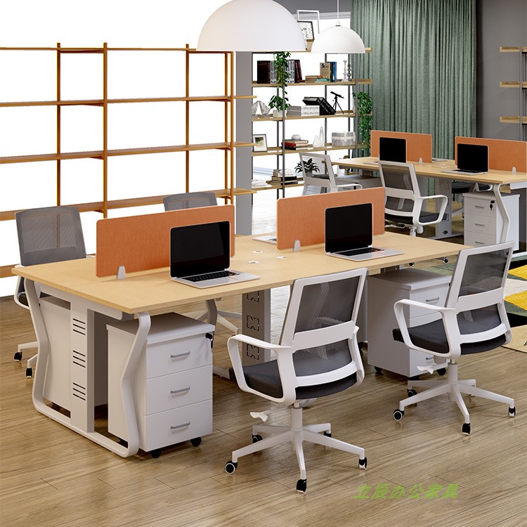 Staff desk simple modern 2 4 6 people screen partition staff office computer office desk and chair combination