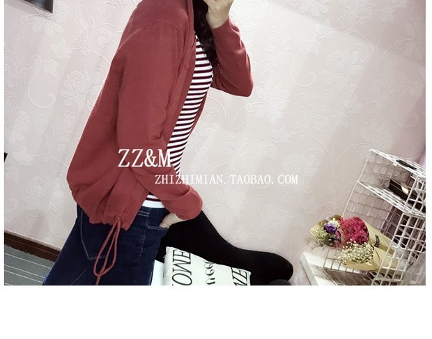 Mùa xuân 2018 mới của phụ nữ Hàn Quốc phần mỏng áo len cardigan áo len ngắn trùm đầu áo len dài tay áo thủy triều khoác cardigan