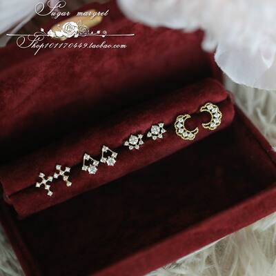 French trinkets. The versatile and exquisite mini 925 sterling silver gold-plated stud earrings with sparkling diamonds
