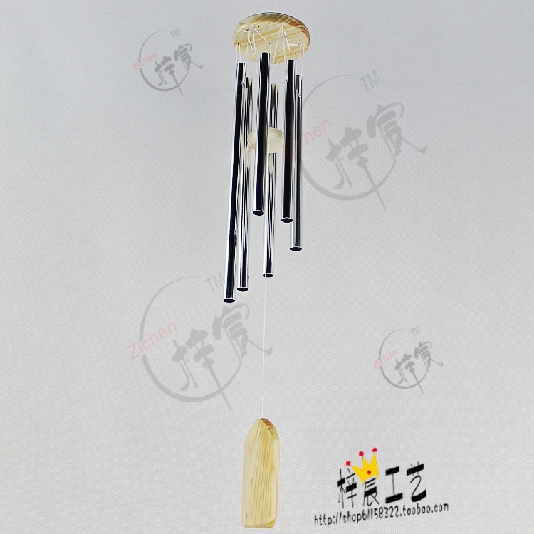 Can be engraved wooden wind chime pendant decoration small fresh metal tube bedroom balcony outdoor anti-theft doorbell creative gift