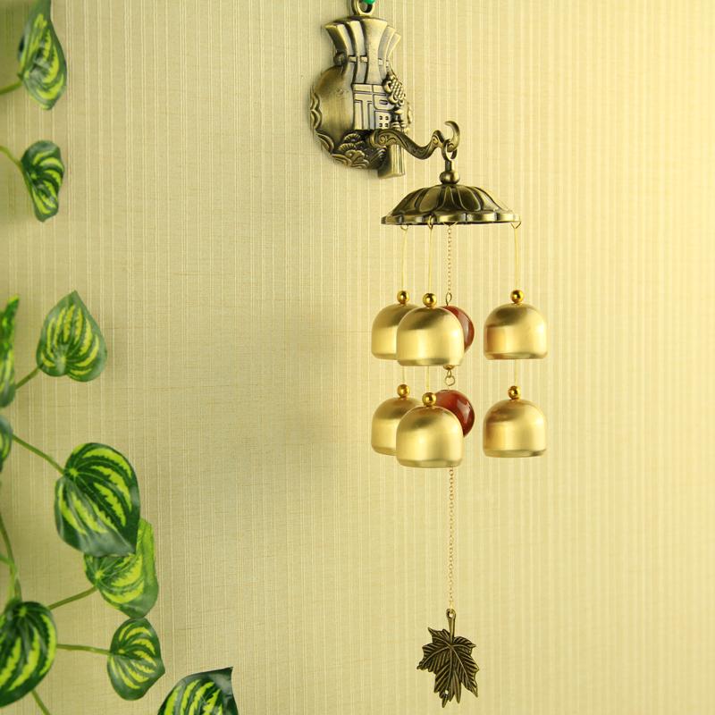 Cute wind bell bag for pure copper bell retro metal anti-theft doorbell hanging parts home decoration room