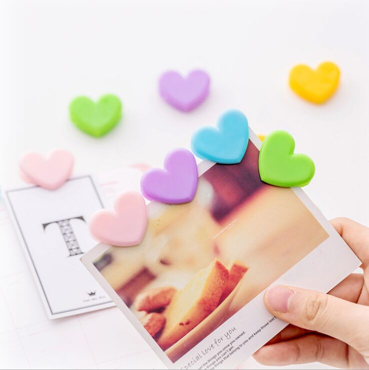 Cute girl heart plastic photo decoration folder folder Japanese soft girl pink love small clip prop clip